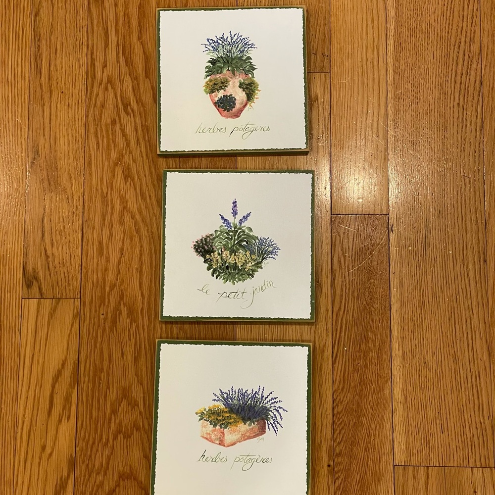 Kitchen Herb Wall hanging set of 3